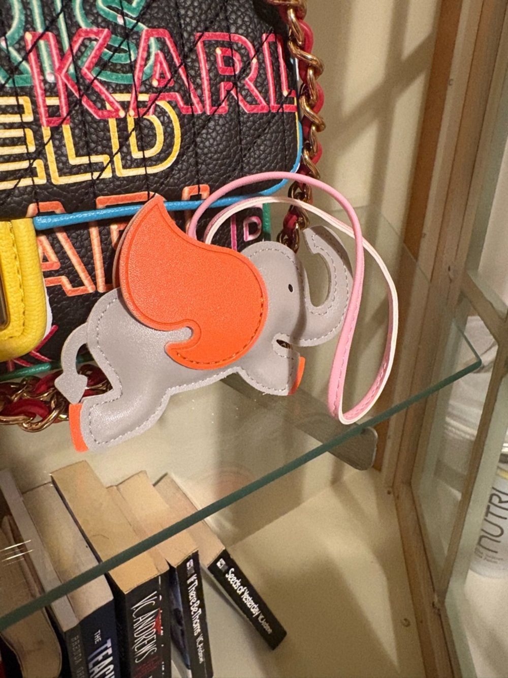 Elephant Bag Charm Kids Accessory - Gray & Orange - Picture 2 of 2